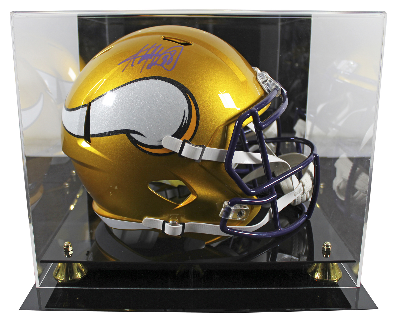 Adrian Peterson Autographed Signed Vikings Flash Full Size Speed Rep Helmet W/ Case Beckett Wit 