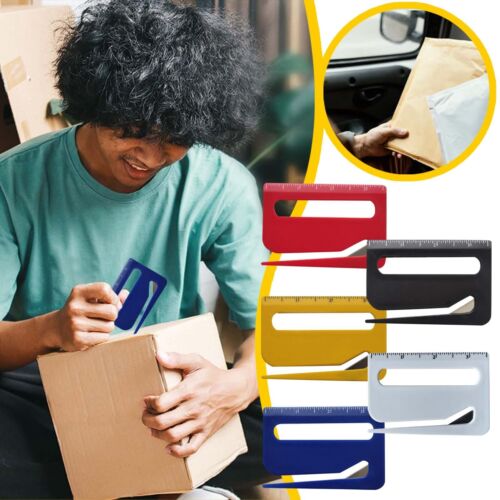 5PCS Plastic Envelope Letter Opener Mail Office Cutter Slitter With Scale End