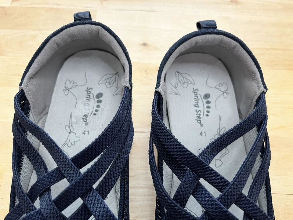 Spring Step Women’s Marilena Casual Shoes Navy Mesh Suede Mary Jane Sz 41 9.5/10 - Image 4 of 4