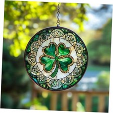Shamrock Four Leaf Acrylic Suncatcher Stained Glass Effect 6" Fba-evg-a364-h