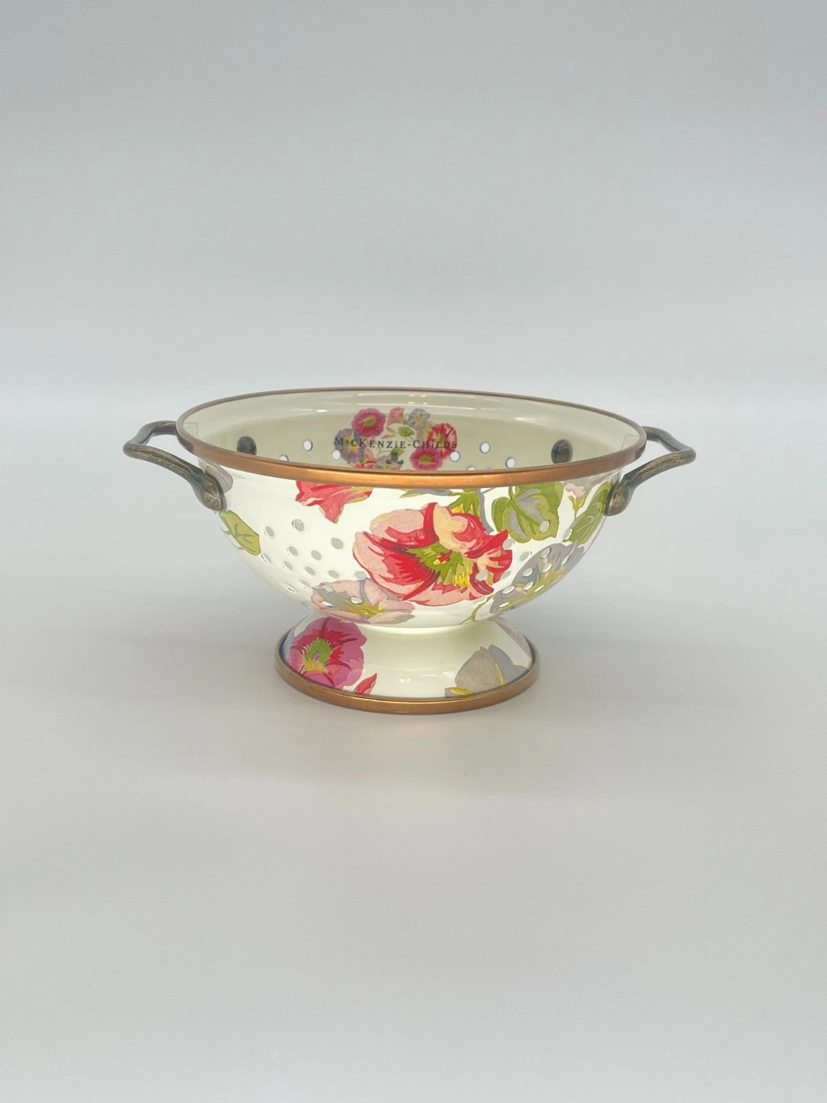 Mackenzie Childs Morning Glory Small Colander Unused and Rare!