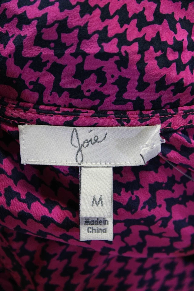 Mini Vestido Joie Para Mujer Seda Estampado Manchado Cuello Redondo Sin Mangas Sin Mangas Rosa Talla M Foto 4 de 4