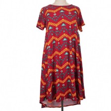 LuLaRoe Womens Dress Carly Size XL Leggings Material Red Tribal High Low NWT