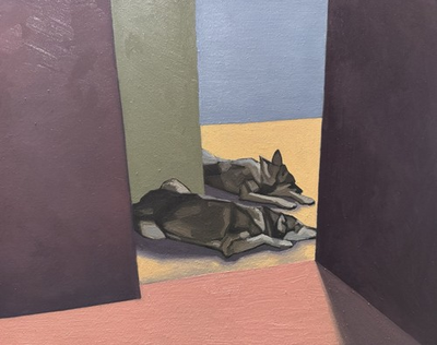 #ad Sleeping Dogs Original Oil Painting $60.00