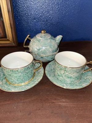 Herman Dodge And Son Tea Pot Cups And Saucers Hues And Blews