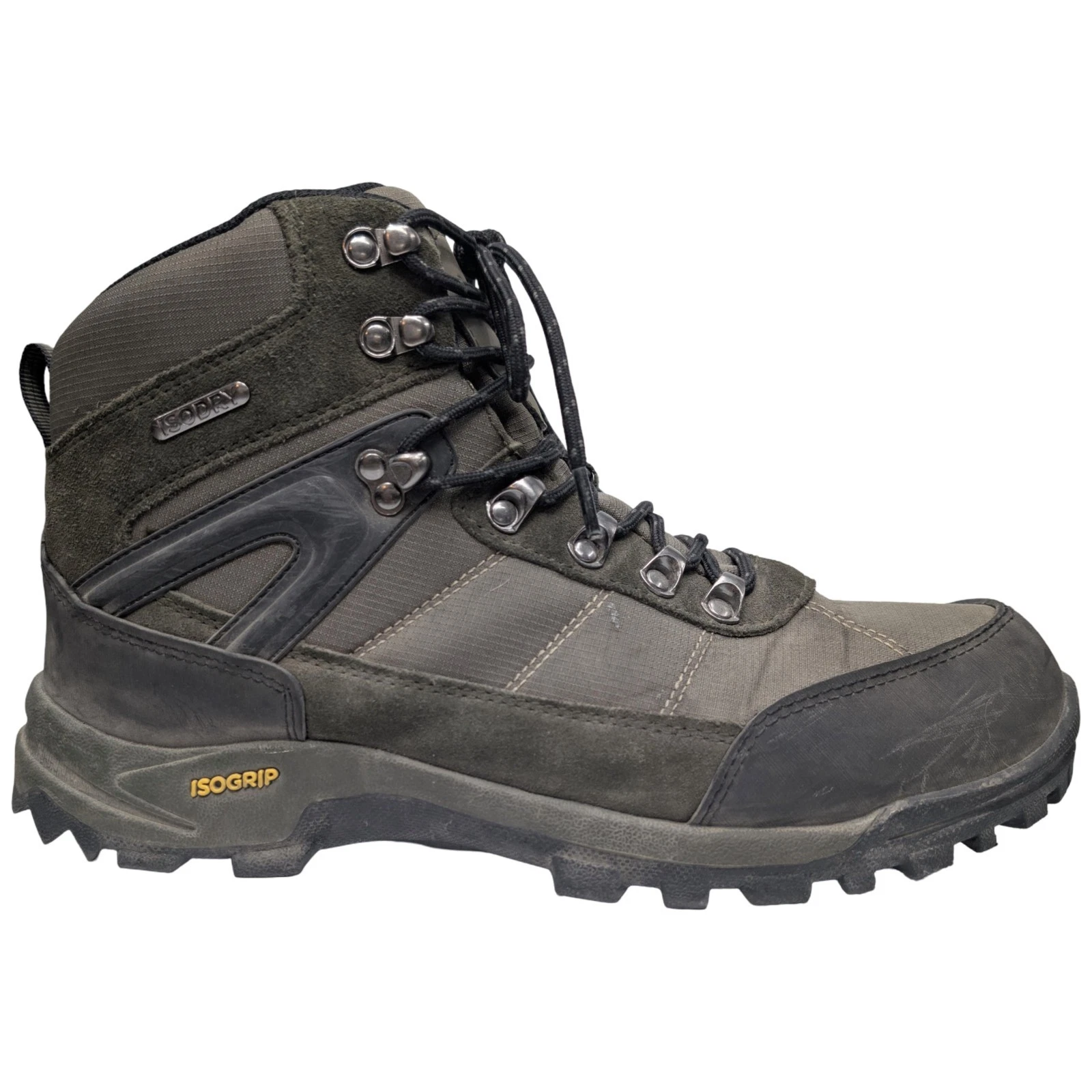 R Cord IsoGrip Hiking Boots Mens Green Leather Waterproof Size 9.5