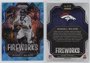 2022 Panini Prizm Fireworks Blue Ice Prizm /99 Russell Wilson #F-5