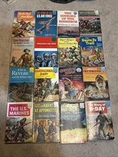 Lot of 16 Vintage Landmark Children's History Books Homeschool dust jackets 1950