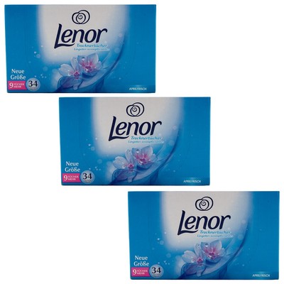 Lenor Trocknertücher APRILFRISCH 3 x 34 Stück - verringert Faltenbildung -