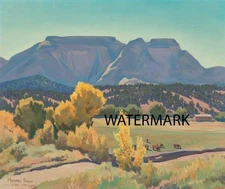 Maynard Dixon - Bright Morning 1944 - 16x20 image on 17x22 Print REPRODUCTION