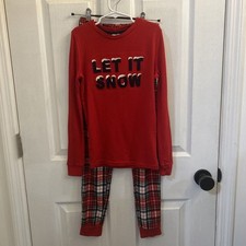 Member's Mark Family Sleep Kid's 2-Piece Pajama Set, Size 10, Let It Snow NEW