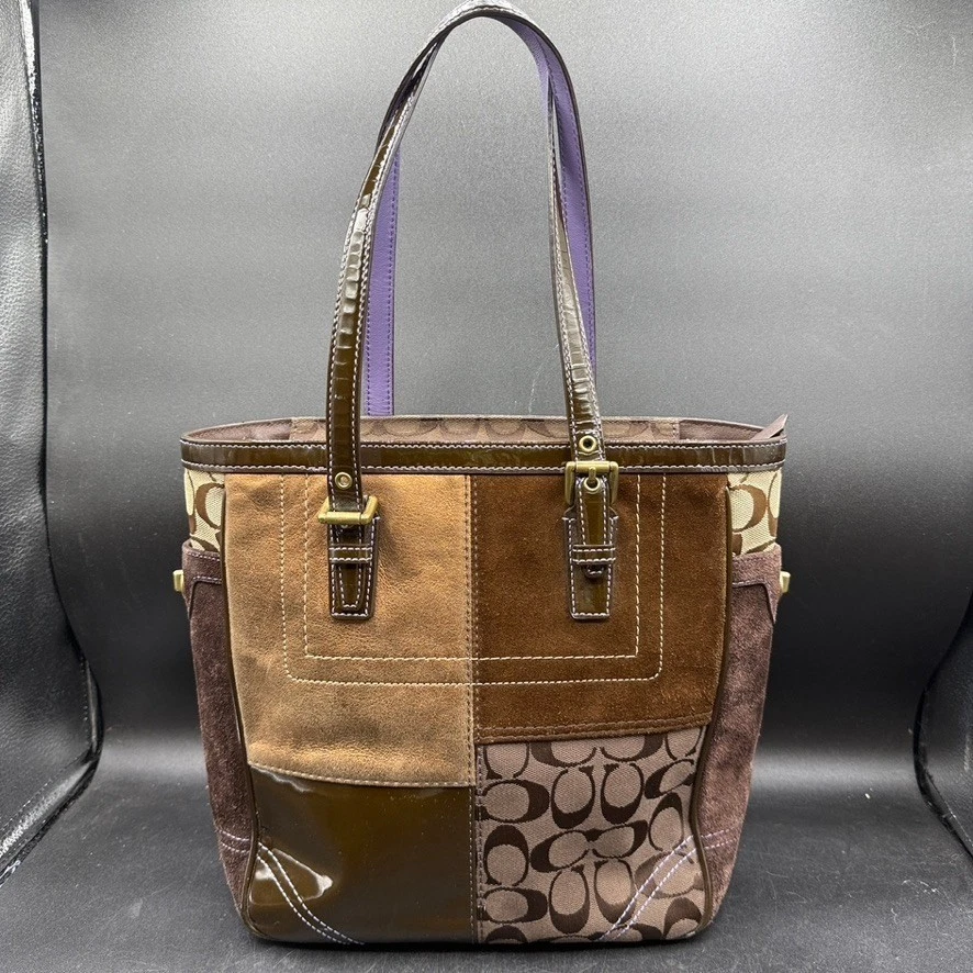 Coach Patchwork Tote Brown Bags & Handbags for Women for  display picture 2