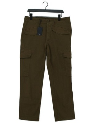 Paul Smith Herren Hose W 34 in Grün 100% Baumwolle Straight Cargo Neu Mit Etikett