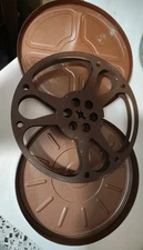 Metal 16mm Motion Picture Film Projector Empty 7" Take-Up Reel 400' w/Case