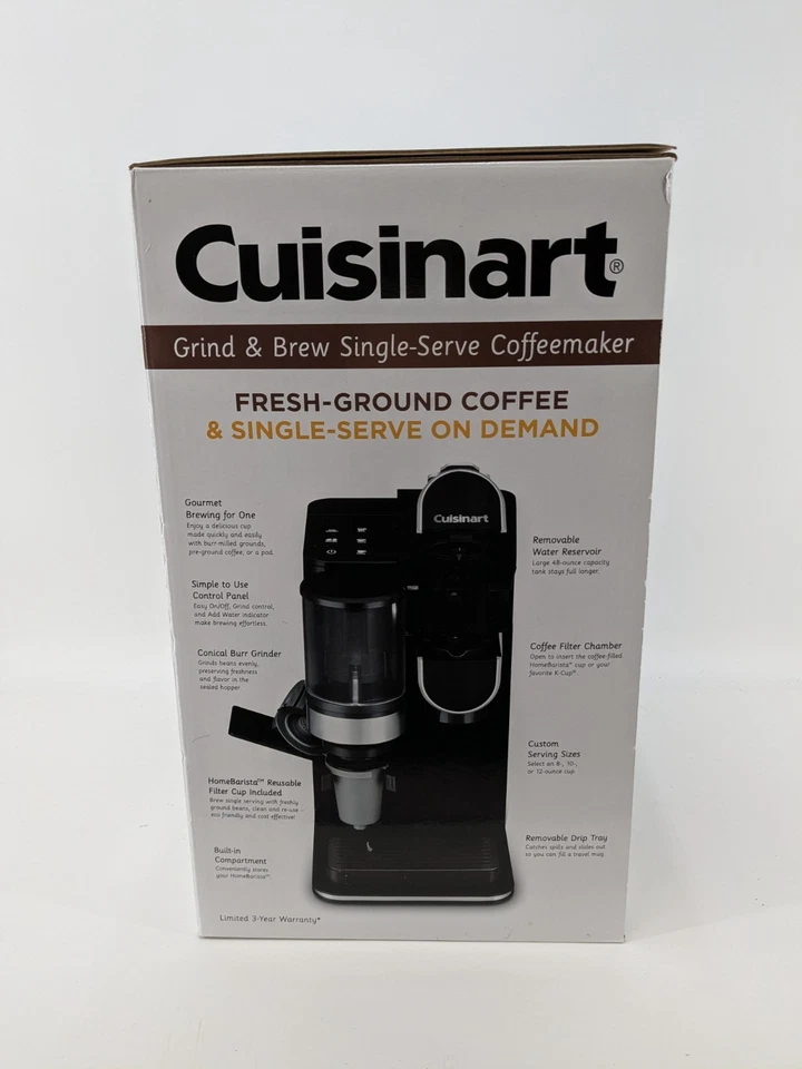 Cuisinart DGB-2 Single Serve Coffee Maker Machine Coffee Grinder 48 oz Black - Image 2 of 4