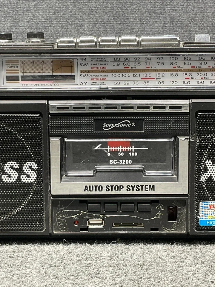 SuperSonic Boom Box 📻 SC-3200 AM/FM/SW Radio 🎶 Cassette to MP3 Converter - Image 4 of 4