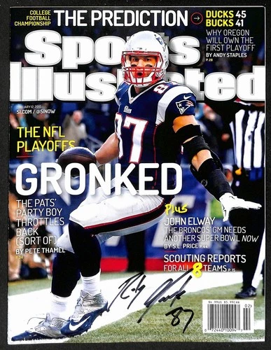 Rob Gronkowski Signed 1/12/2015 Sports Illustrated Magazine No Label PSA/DNA 2