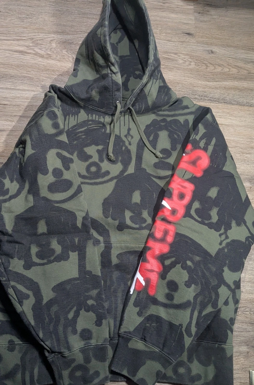 Sweat à capuche homme Supreme X Yohji Yamamoto Graffiti Faces, taille Medium
