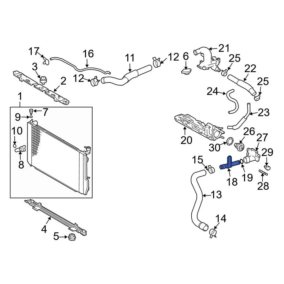 For Lexus RX400h 2006-2008 Lexus 163220A030 Engine Coolant Pipe - Image 3 of 4
