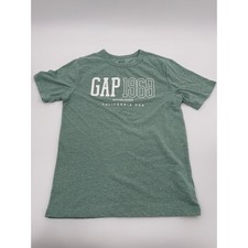 GAP Kids 1969 Logo Shirt Boys Medium 8 Green Heather California USA Graphic Tee