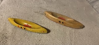 2 Holz kanus 15 cm lang eventuell Elastolin