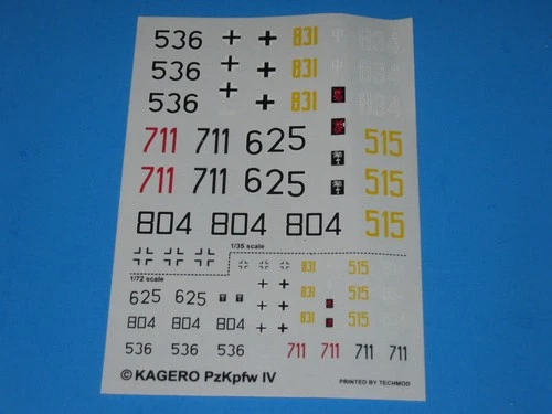 Kagero Pz.Kpfw. IV Family Tank Decals, 1/35 & 1/72 Scale Detail Sheet