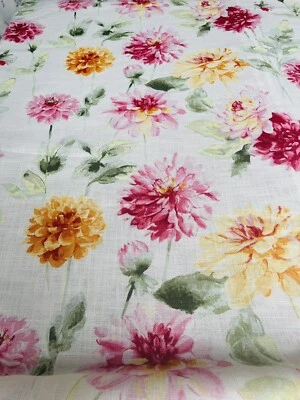 Laura Ashley Fabric Material Dahlia Parade Pink Grapefruit SOLD PER METRE
