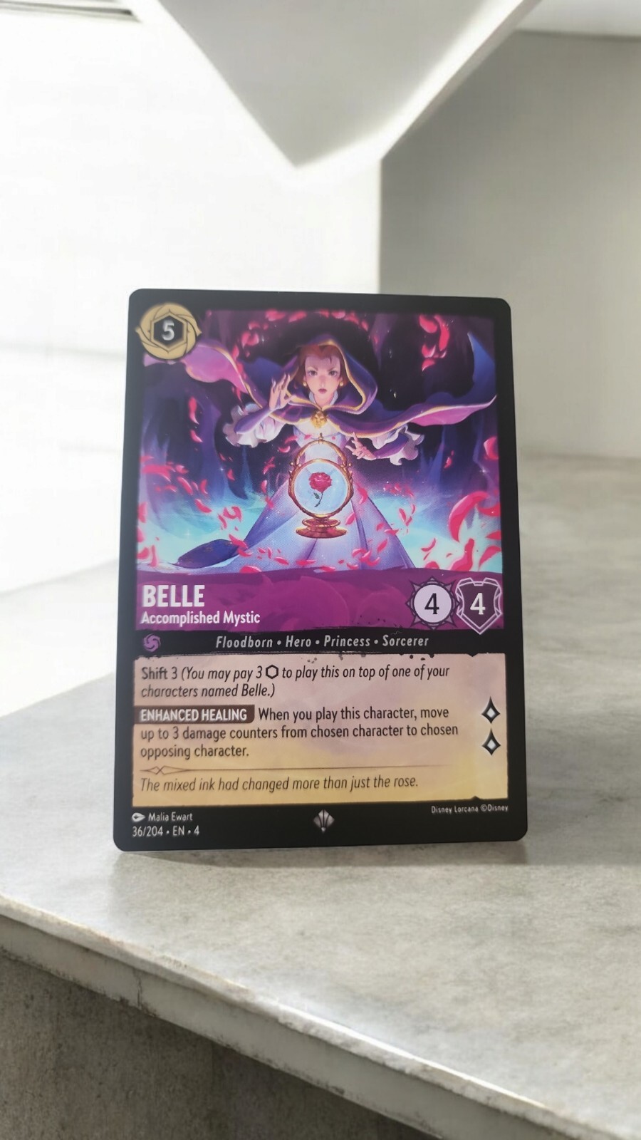 Disney Lorcana TCG Belle Accomplished Mystic 36/204 Ursula's Return NM