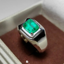 Natural Emerald Ring Sterling Silver 925
