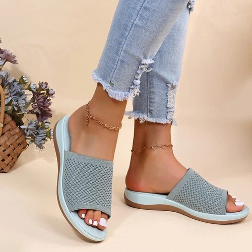 Womens Flats Ladies Slip On Fashion Slides Mules Sliders Summer Beach Sandals Sz - Picture 32 of 36