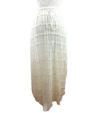 White Semi Sheer Maxi Skirt Fine Pleat High Waist Women’s UK Size 10