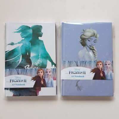 Frozen II A5 Notebook (Premium Hardcover, Disney) Elsa, Anna (2 x Notebooks) NEW