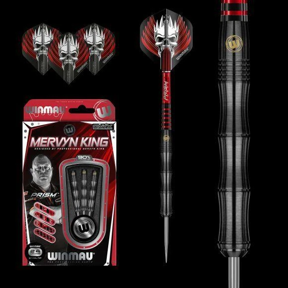 WINMAU Merv Mervyn King 90% TUNGSTEN 24 GRAM STEEL TIP DARTS 1413.24