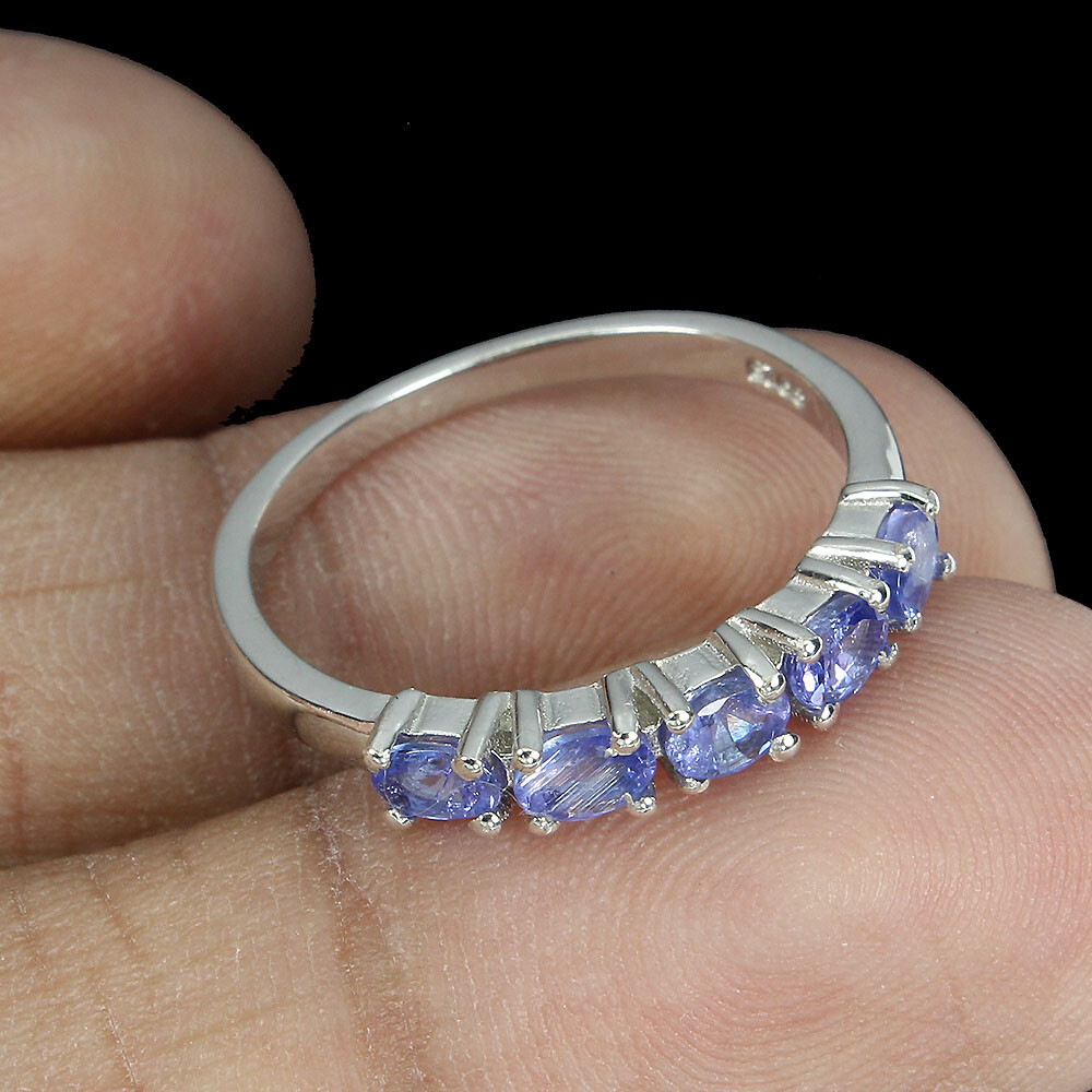 925 Sterling Silver Ring Oval Tanzanite Jewelry Gemstone Jewelry Sz 8