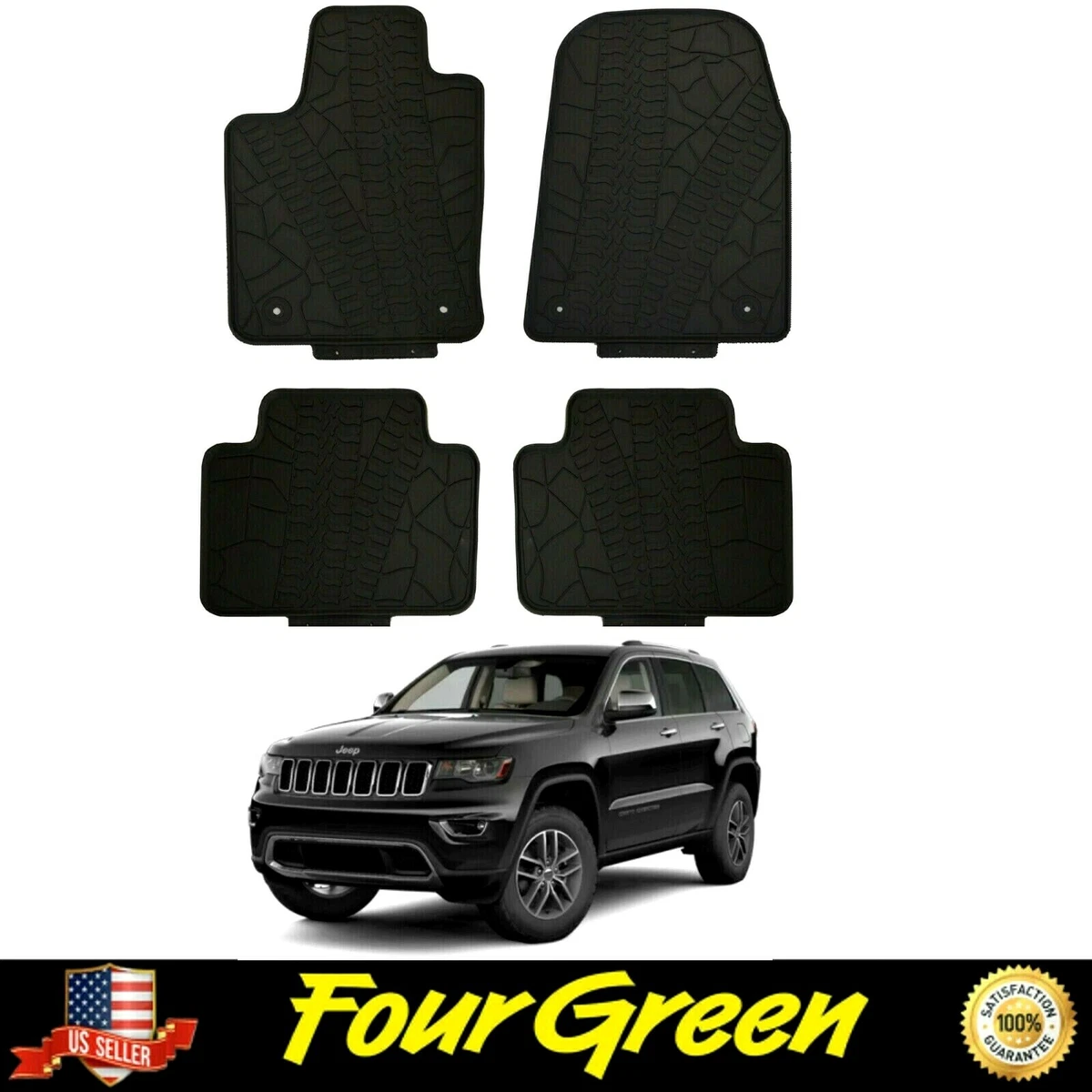 All Weather Slush Mats for Jeep 2016 2020 Grand Cherokee Rubber