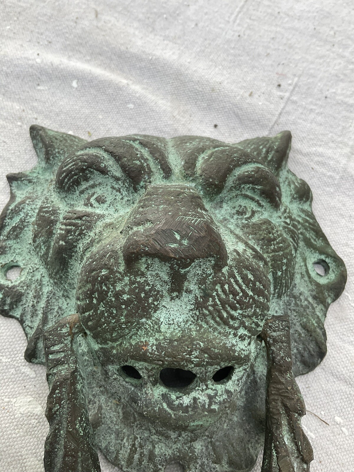 Vintage Solid Brass Lions Head Door Knocker eBay