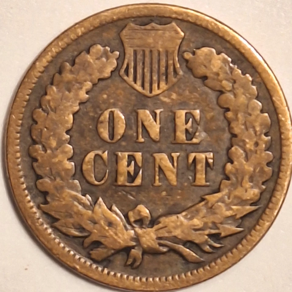 1894 Indain Penny , Double Dated. The Nine Is Over The Eight. - Image 2 of 3