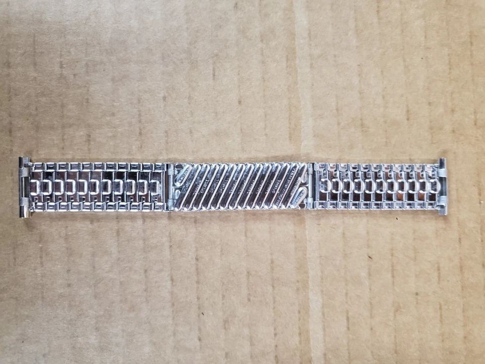 Correa de reloj Speidel oro blanco relleno elástico años 70 vintage nos W5 Foto 4 de 4