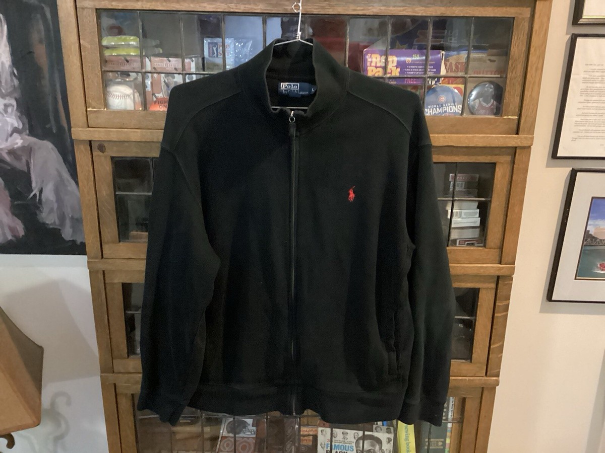 90s Ralph Lauren black cotton sweater 肉厚 Ralph Lauren Sweater Mens XL Knit Cotton Polo Vintage Black