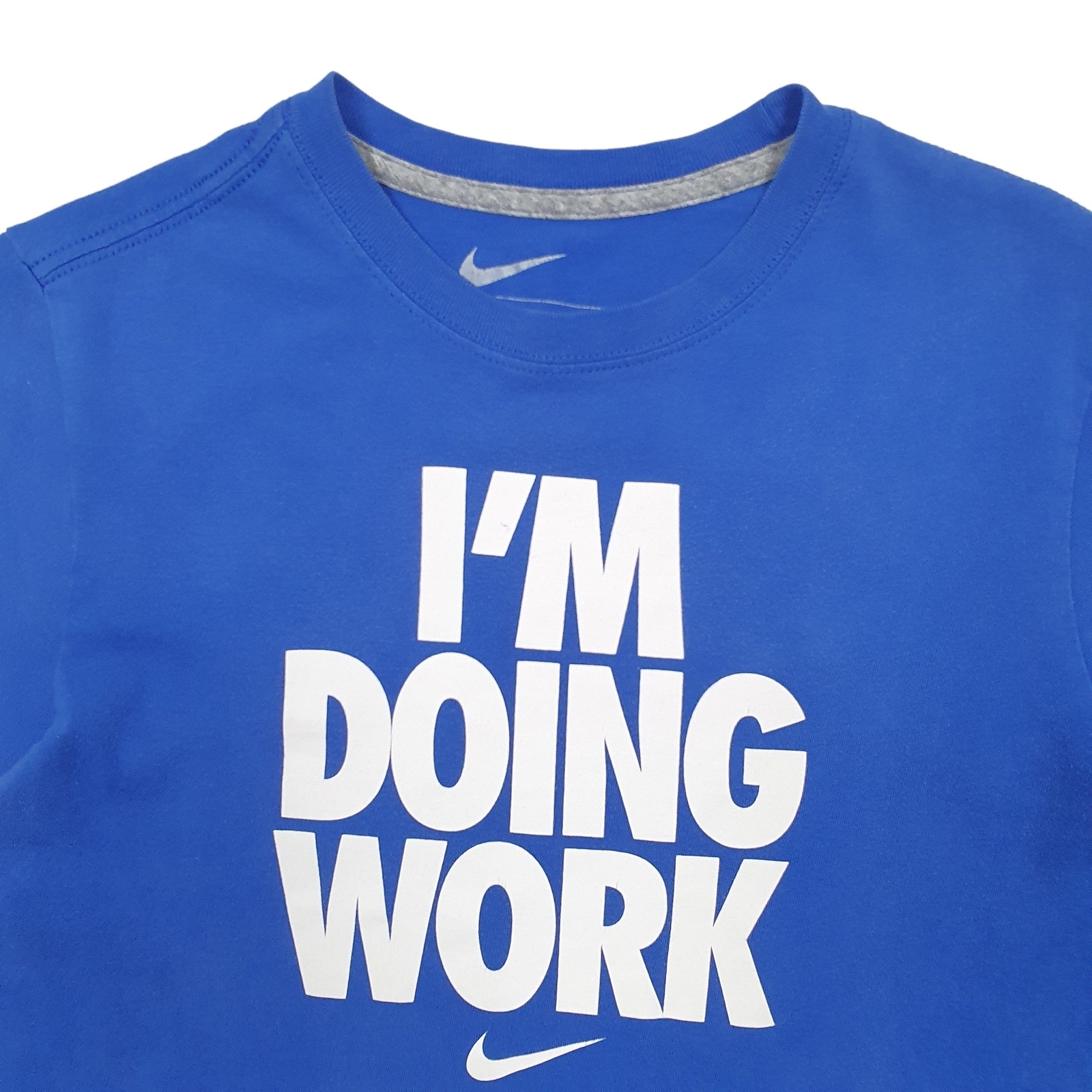 NIKE Blue T Shirt Tee Spellout Short Sleeve Cotton Blend Mens S image 3