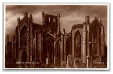 RPPC Melrose Abbey From Southeast Melrose Scotland UNP Chic Series Postcard P28