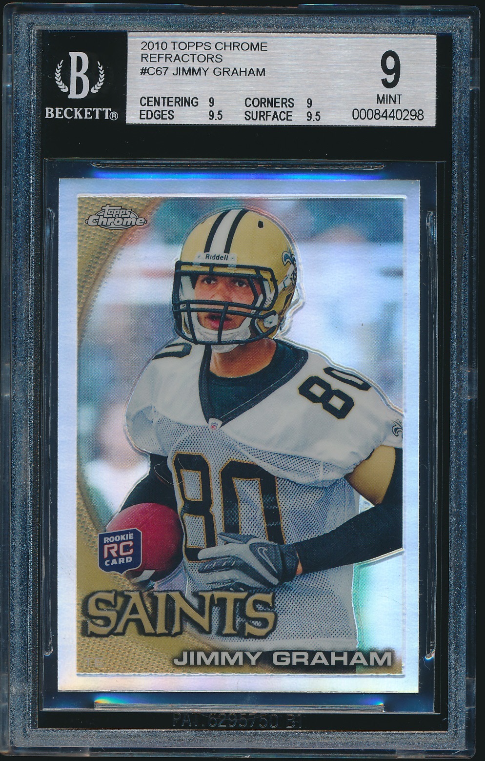2010 Topps Chrome Refractor rookie #C67 Jimmy Graham rc BGS 9 Mint
