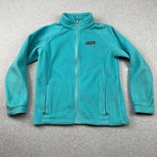 Columbia Full Zip Sweater Girls XL 18-20 Youth Blue Fleece Long Sleeve Pockets