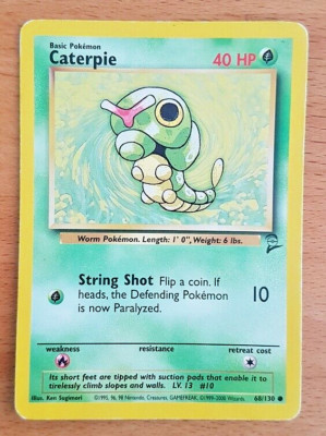 Pokemon Karte Caterpie/Rauby 68/130 Englisch -Base  2/Base Two