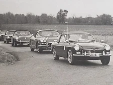 MG Corvette Porsche Vintage B&W Photo SCCA Rally Race 1965 Kansas City Area