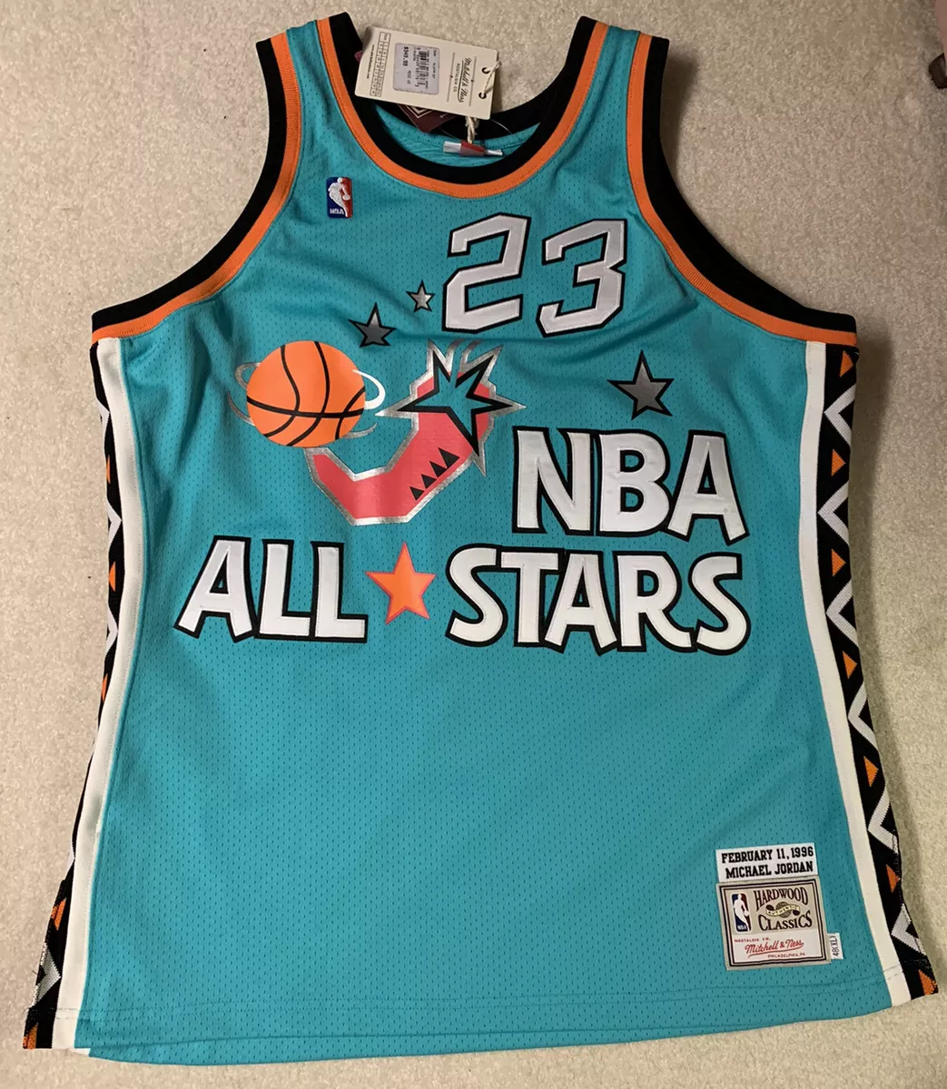 Mitchell & Ness Men's Michael Jordan 1996 All Star Game Authentic Jersey, Teal, Size: Small