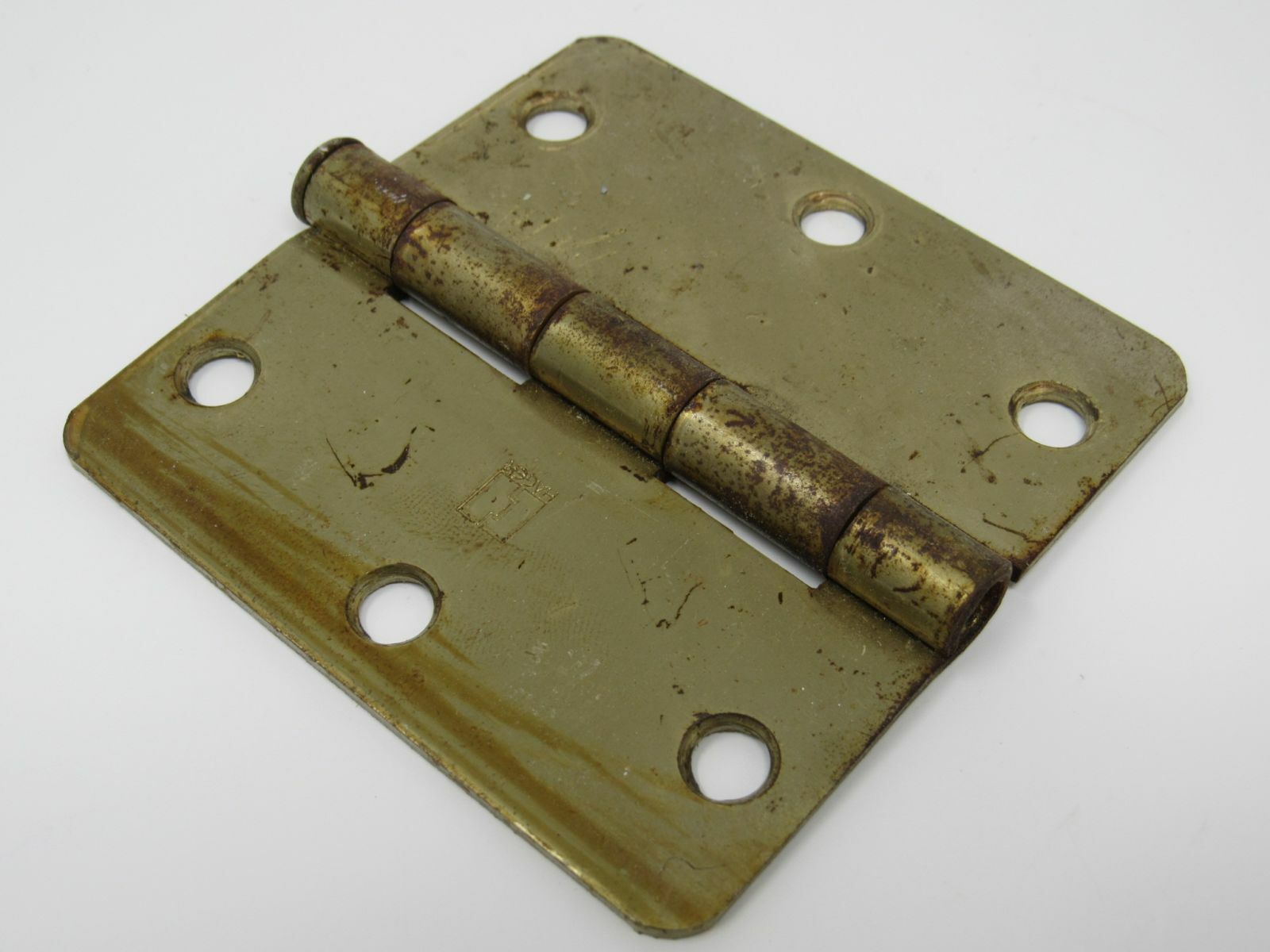 Hager Door Hinge 3-1/2-in Polished Brass 3 Holes Rounded Corners
