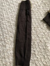 Tirain Dark Brown With Cream Lace Top Leg Warmers