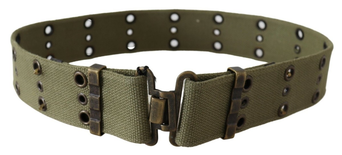 Ermanno Scervino Belt Army Green 100% Cotton Rustic Bronze 