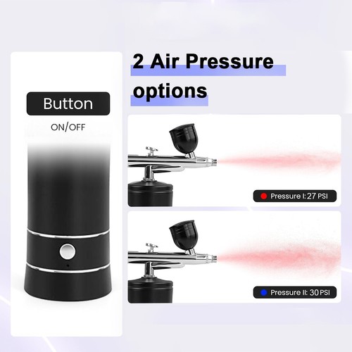 AIRBRUSH SET MIT SPRITZPISTOLE kabelloses KOMPRESSOR SprühPistole KOMPLETT SET. - Bild 10 von 22